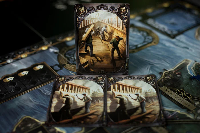 Brass Lancashire ship building cards