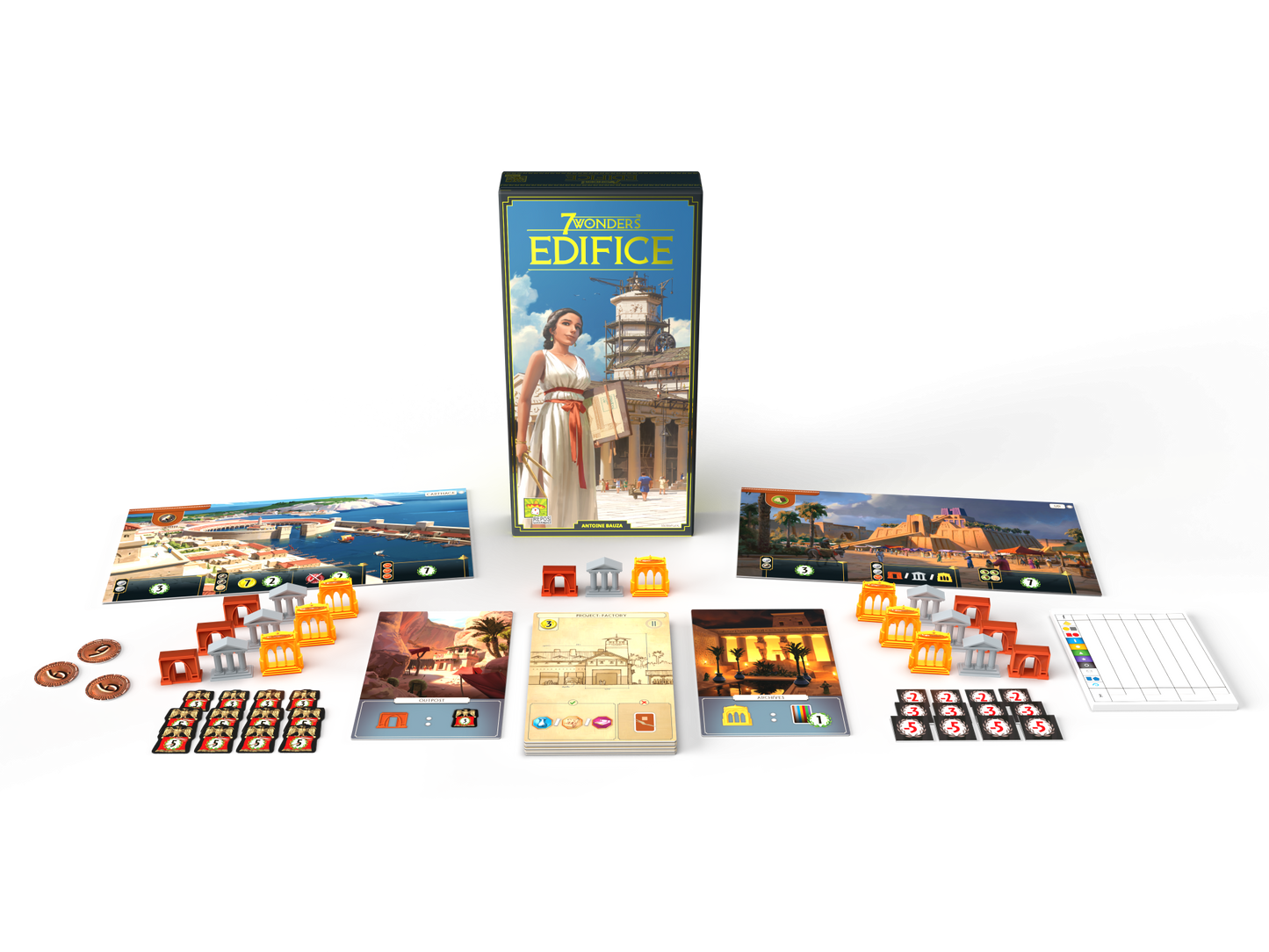 7 Wonders Edifice Expansion components