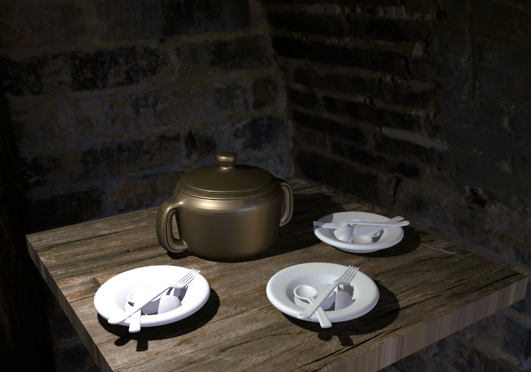 Agricola Plates with a Pot of food