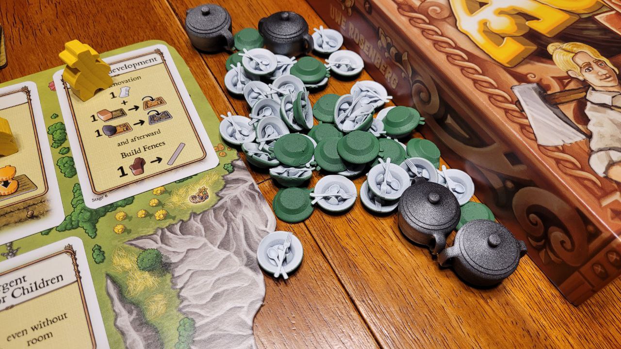 Pots and Plate food tokens for Agricola