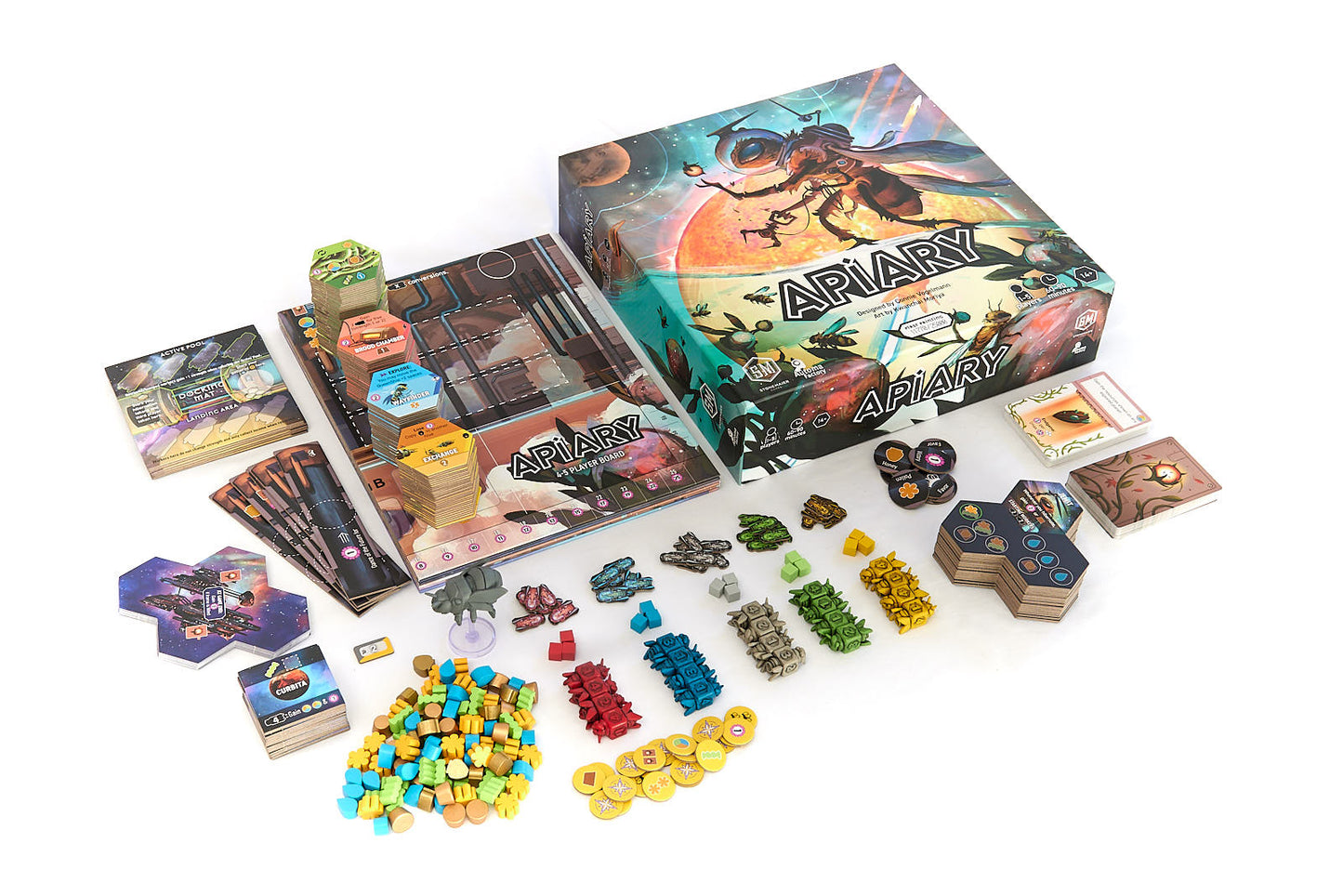 Apiary board game display and layout