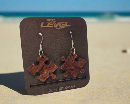 Brown Puzzle Earrings