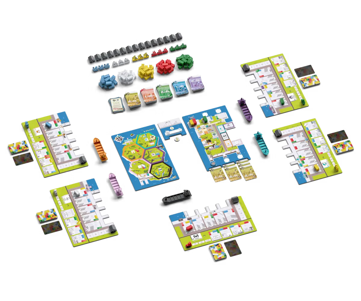 Container board game setup pieces