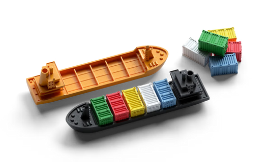 Container board game ship tokens