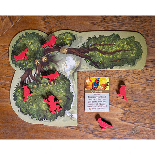 Everdell Bellfaire game board with tokens