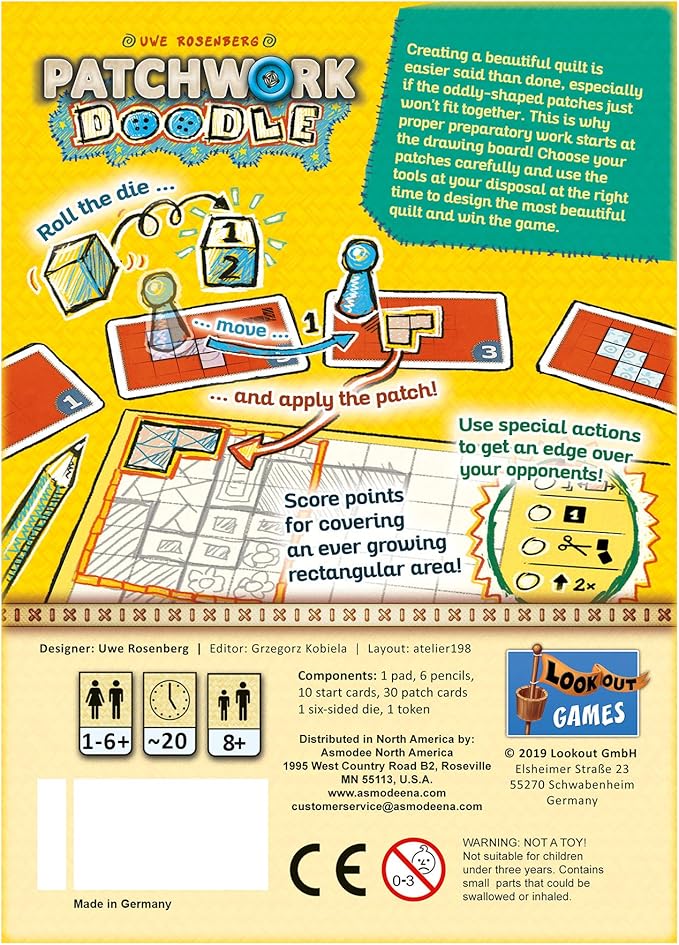 Back of box of Patchwork Doodle