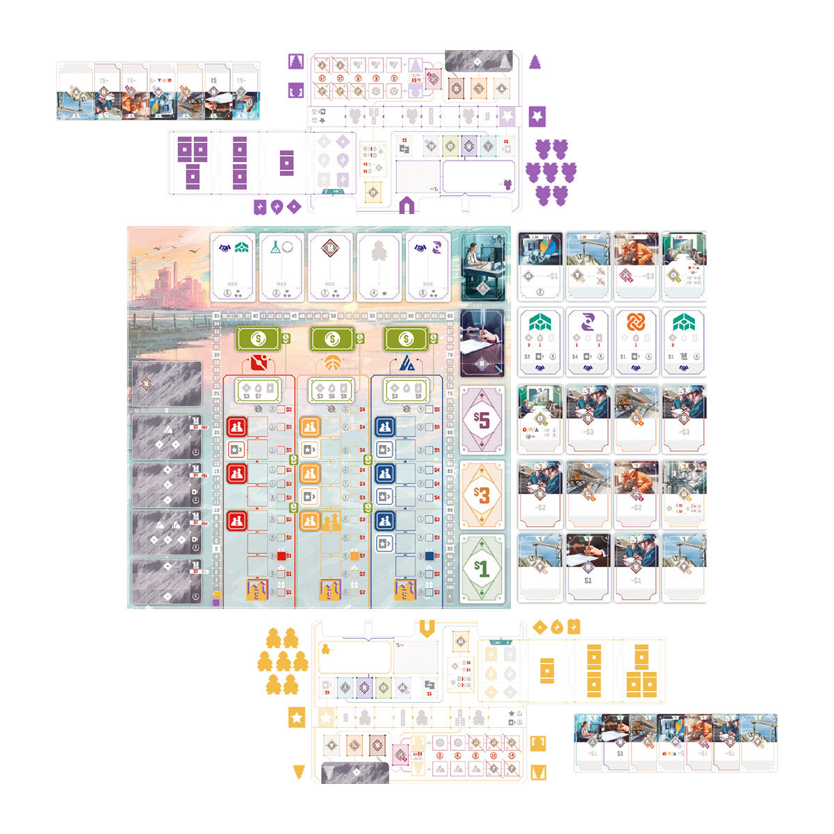 Salton Sea board game components