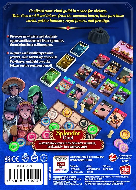 Splendor Duel back of board game box