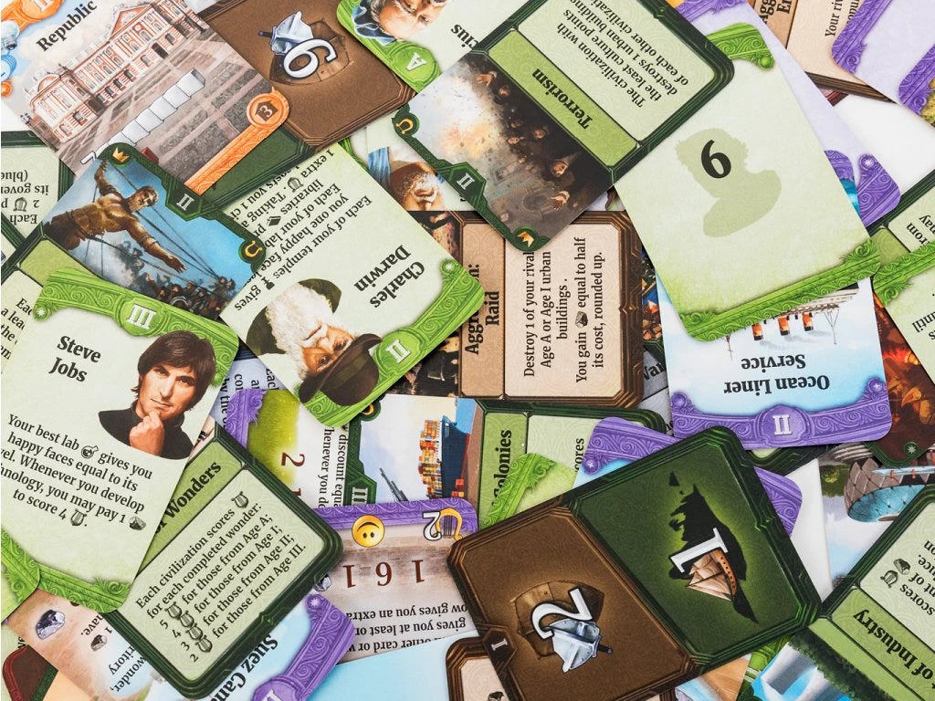 Through the Ages New Leaders and Wonders cards