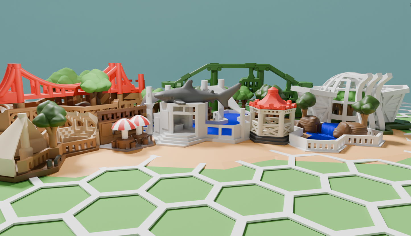 3D Tiles for Ark Nova Board Game Upgrade Full Set (END OF LIFE)