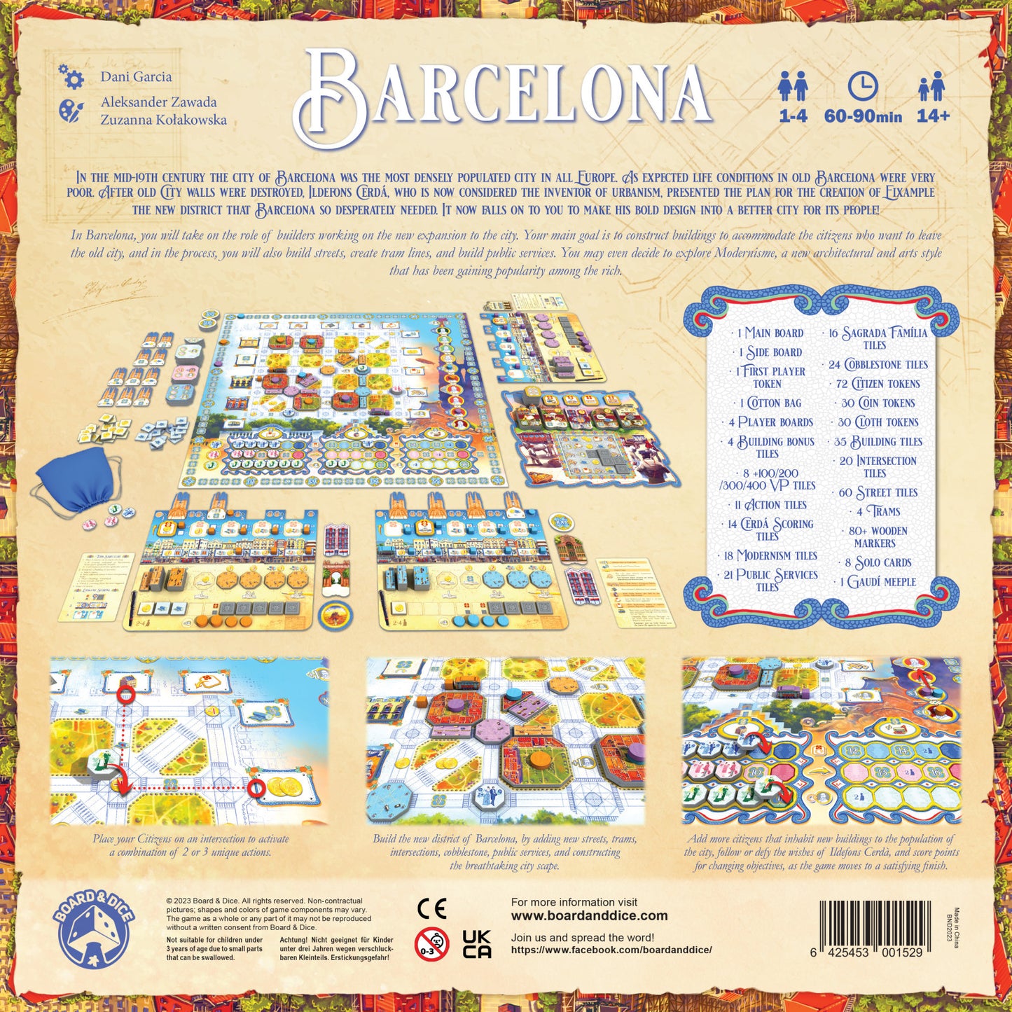 Barcelona board game back of box