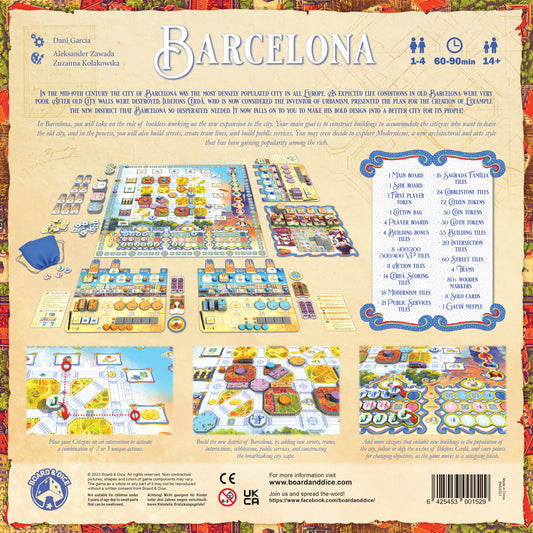 Barcelona board game back of box