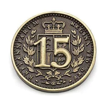 Brass Birmingham metal coin face fifteen pound