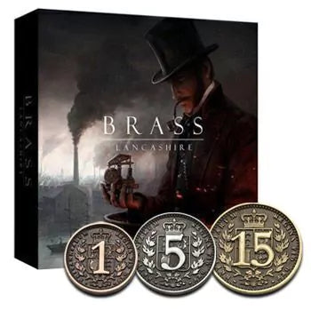 Brass Birmingham and Lancashire upgraded metal coins