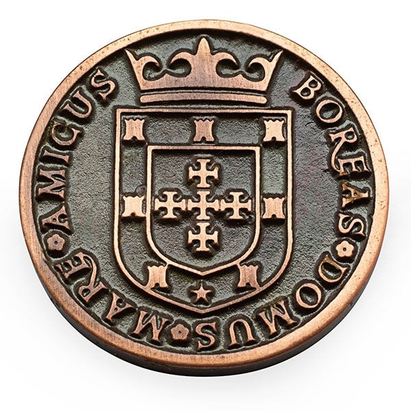 Merchants and Marauders pirate metal coin front