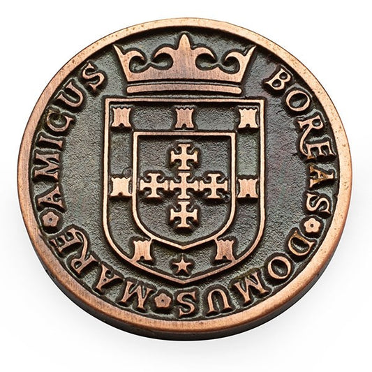 Merchants and Marauders pirate metal coin front