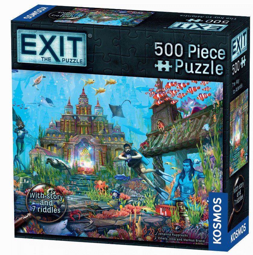 Kosmos Exit the Puzzle 500 piece puzzle box with underwater scene design