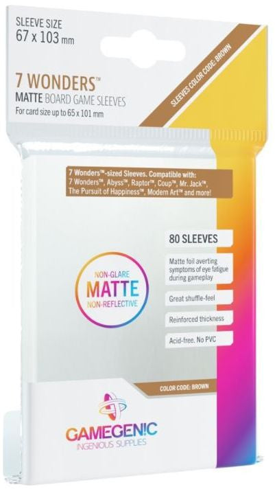 Matte Sleeves - 7 Wonders- (67mm x 103mm) Sized Sleeves (80 Sleeves)