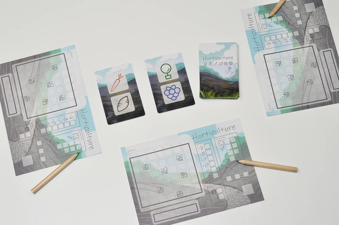 Horticulture board game components