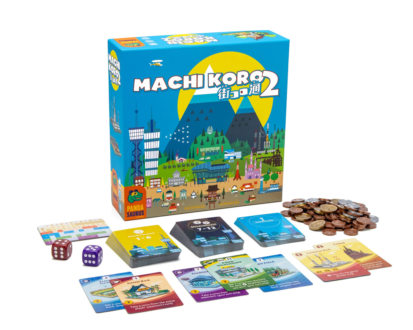 Machi Koro 2 board game components