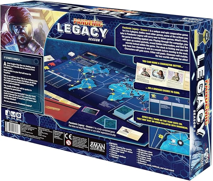 Pandemic Legacy Blue Edition back of box