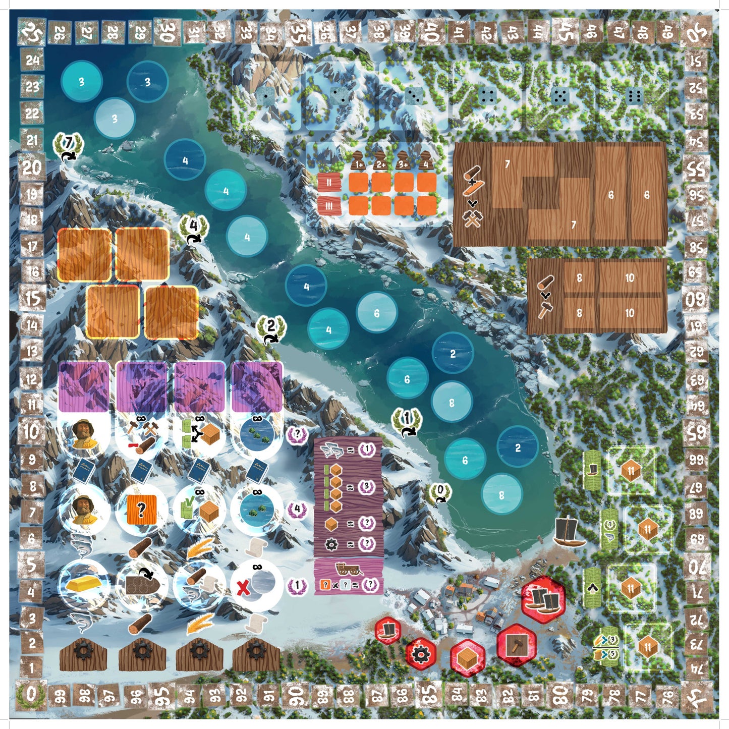 Saltfjord board game components