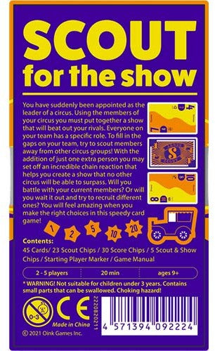 Scout card game back of box