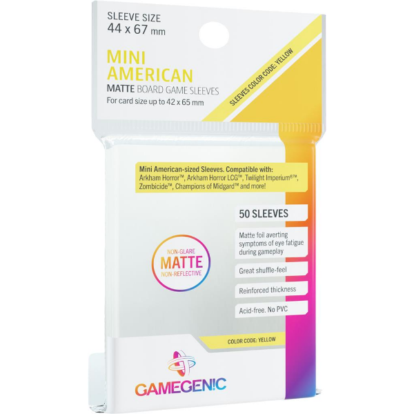 Matte Sleeves - YELLOW Mini American 44 x 67 (50)