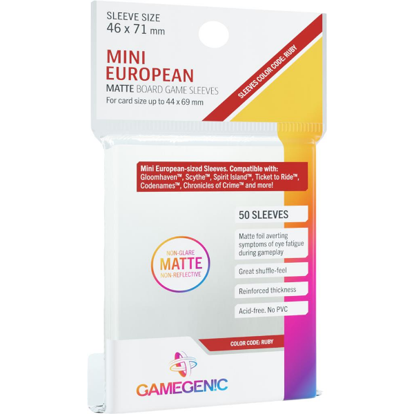 Matte Sleeves - RUBY Mini-European 46 x 71 (50)