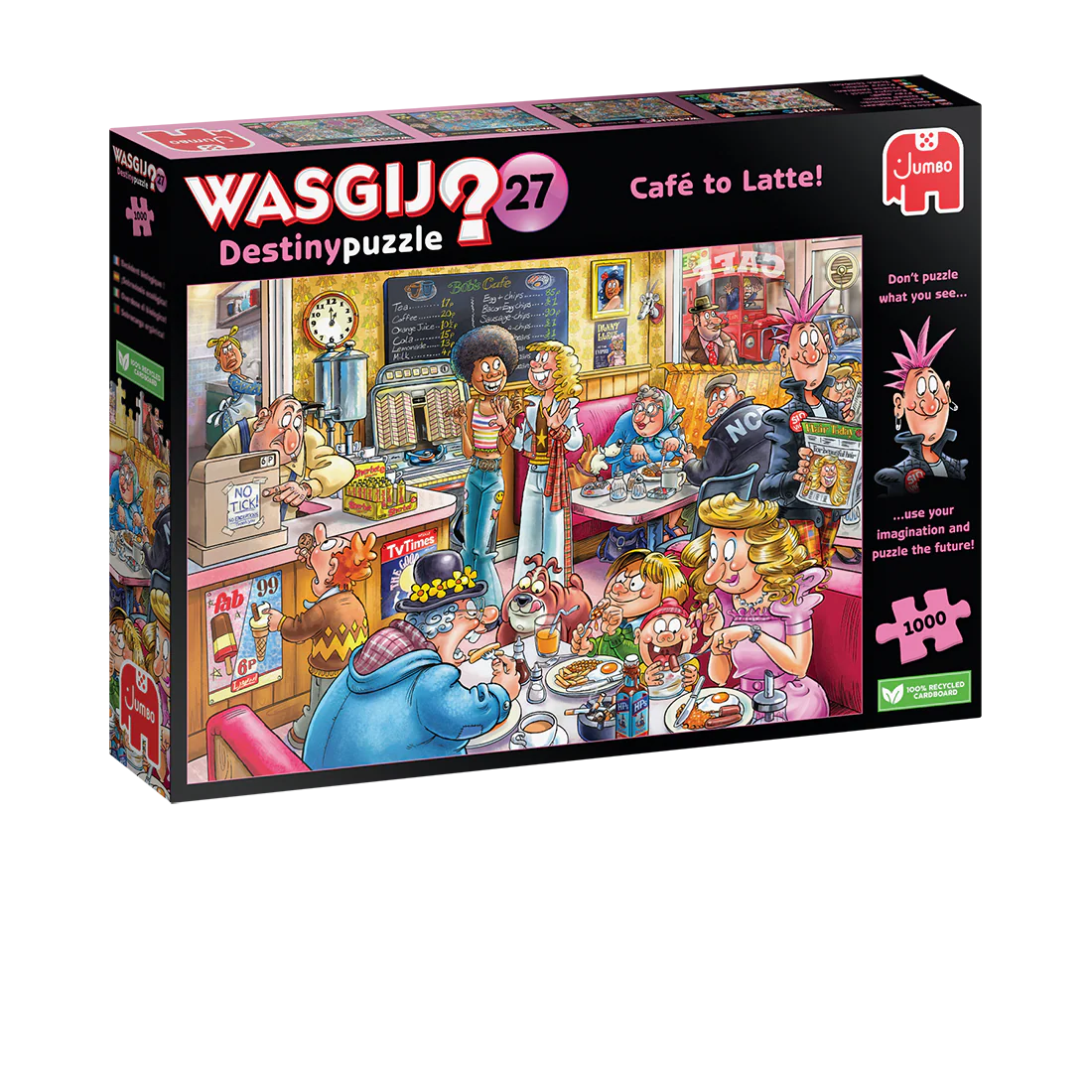 Jumbo Wasgij Destinypuzzle 27 'Café to Latte!' puzzle box on a white background