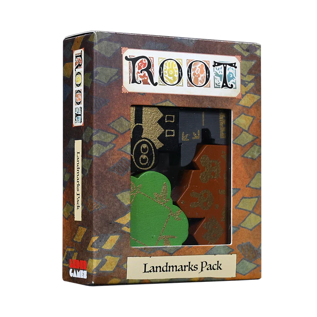 Box of 'ROOT' Landmarks Pack with decorative design and visible text.