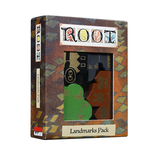 Box of 'ROOT' Landmarks Pack with decorative design and visible text.