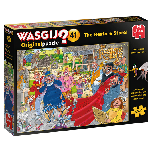 Wasgij Original puzzle box with colorful illustration and text