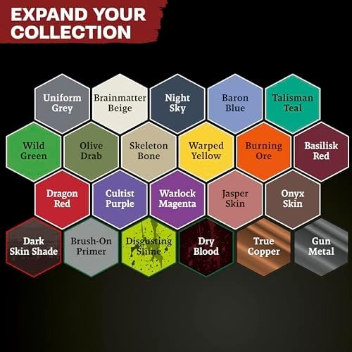 Hexagonal color swatches with names on a dark background