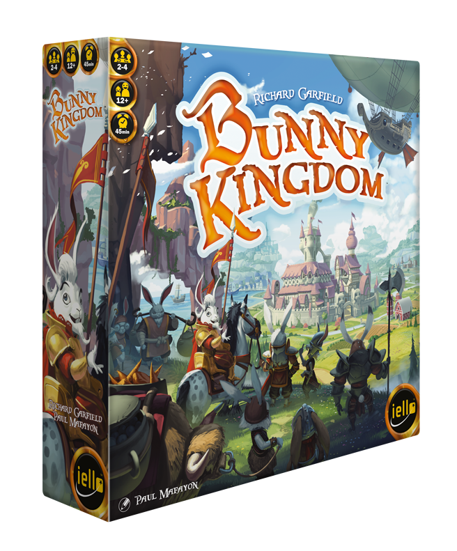 Board game box for 'Bunny Kingdom' by Richard Garfield with colorful artwork on a white background.
