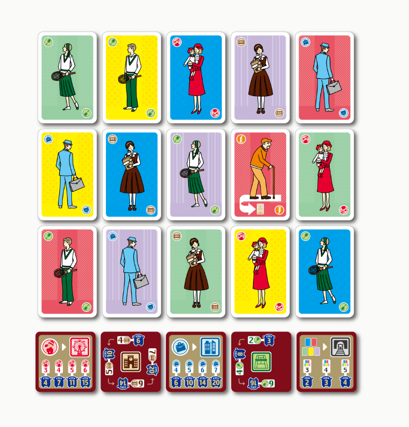 Bus and Stop board game cards