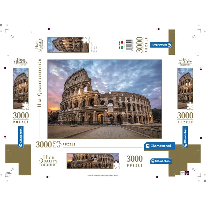Clementoni 3000-piece puzzle packaging featuring the Colosseum.