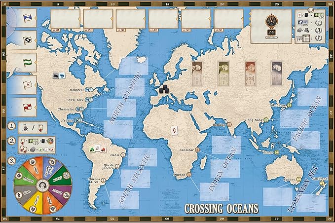 Crossing Oceans board game map