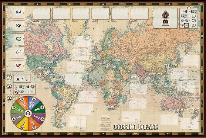 Crossing Oceans board game map