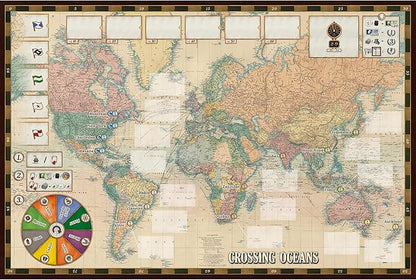 Crossing Oceans board game map