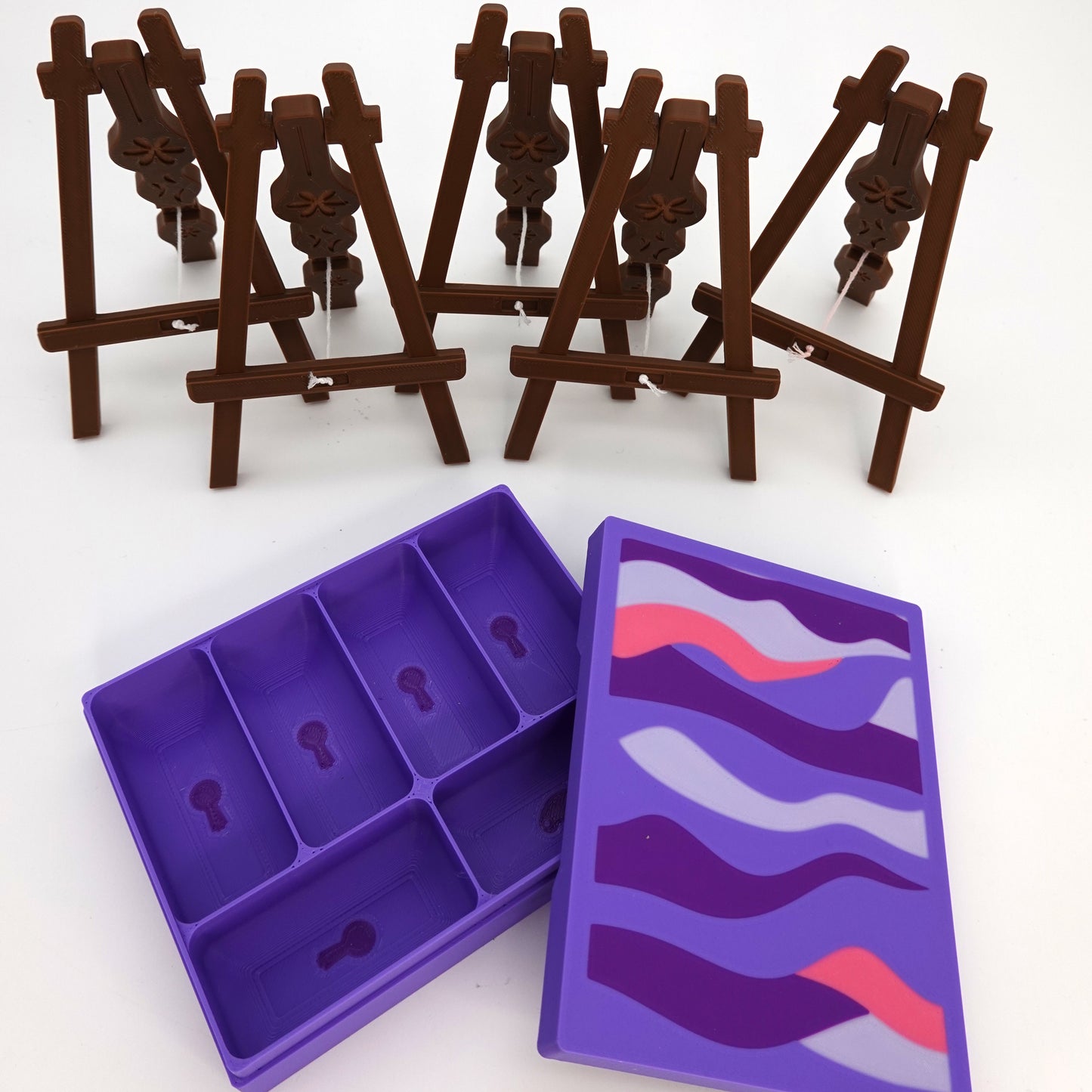 Easels and token box displayed