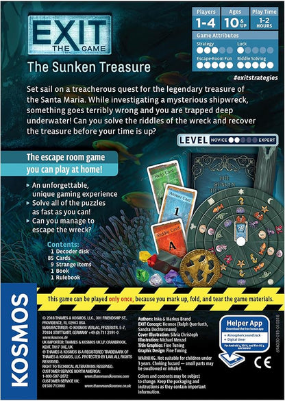Exit sunken treasure board game back of box