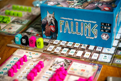 Falling board game box