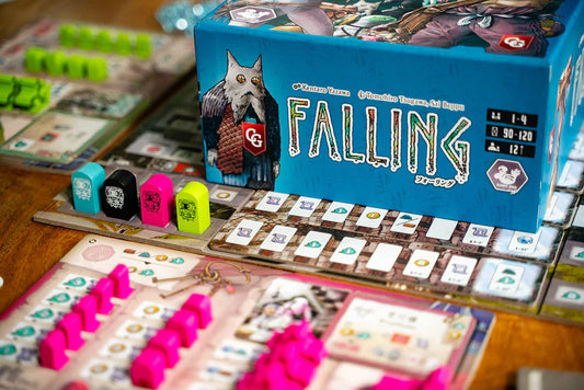 Falling board game box