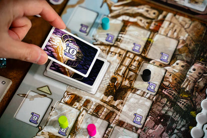 Falling board game components