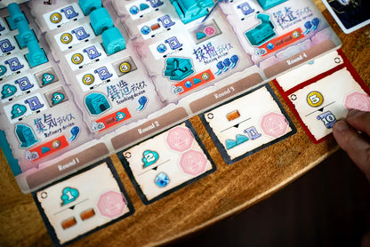 Falling board game components