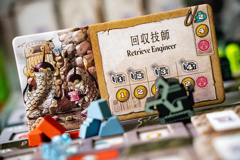 Falling board game components