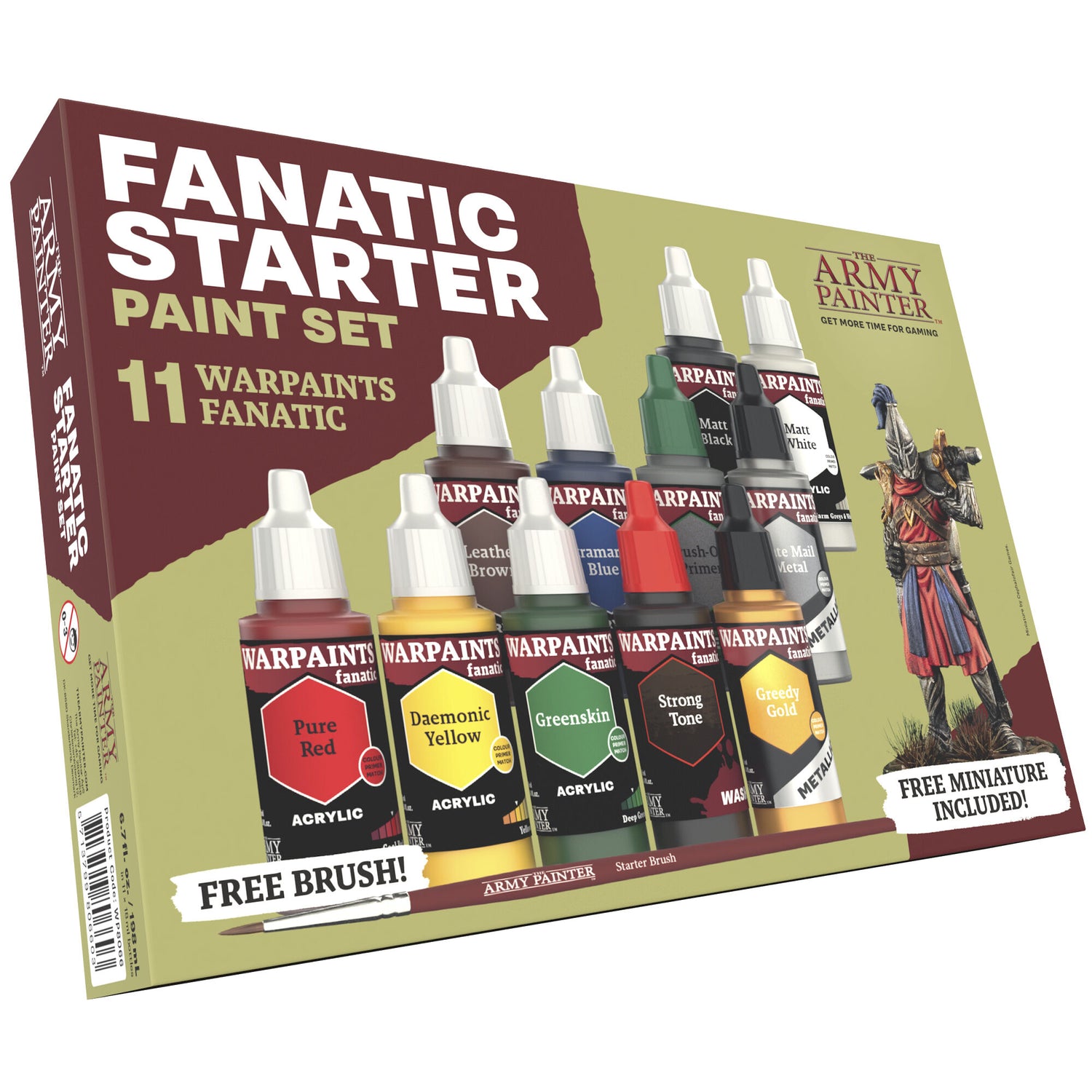 Fanatic Starter Paint Set packaging with paint bottles and a brush included.