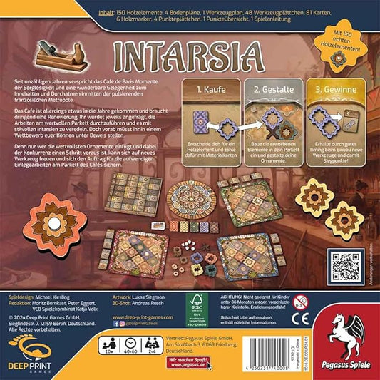 Intarsia back of board game box