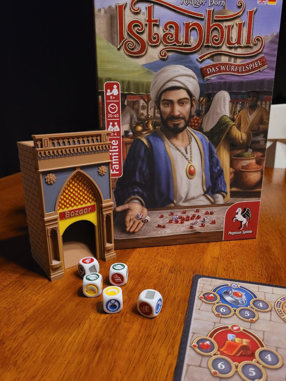 Board Game Organiser & Dice Tower for Istanbul Dice